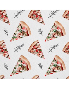 OUTDOOR DEKOSTOFFE OXFORD - Motiv Pizza und Rosmarin