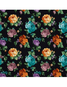 OUTDOOR DEKOSTOFFE OXFORD - Motiv Englische Rosen