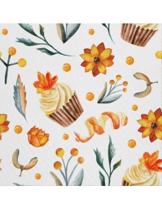 OUTDOOR DEKOSTOFFE OXFORD - Motiv Kuchen und Blumen