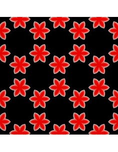 OUTDOOR DEKOSTOFFE OXFORD - Motiv rote Blumen