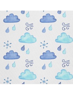 OUTDOOR DEKOSTOFFE OXFORD - Motiv Regenwolken und Wind