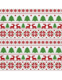 OUTDOOR DEKOSTOFFE OXFORD - Motiv Pixel-Weihnachtsmuster