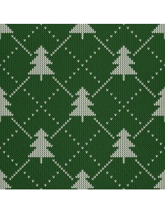 OUTDOOR DEKOSTOFFE OXFORD - Motiv weiße Weihnachtsbäume