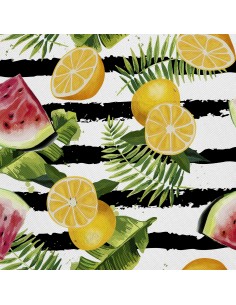 OUTDOOR DEKOSTOFFE OXFORD - Motiv Orange und Wassermelone