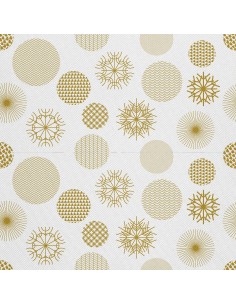 OUTDOOR DEKOSTOFFE OXFORD - Motiv gemusterte goldene Kreise
