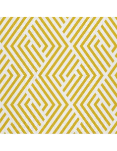 OUTDOOR DEKOSTOFFE OXFORD - Motiv geometrisch mit gelben Streifen
