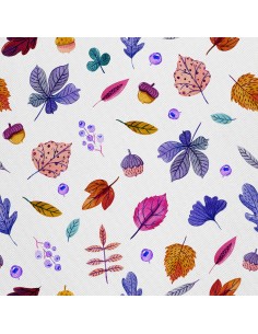 OUTDOOR DEKOSTOFFE OXFORD - Motiv bunte Blätter Aquarell 2