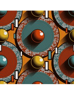 OUTDOOR DEKOSTOFFE OXFORD - Motiv geometrische farbige Kreise