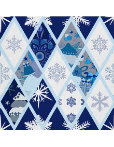 OUTDOOR DEKOSTOFFE OXFORD - Motiv geometrischer Winter