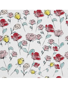 OUTDOOR DEKOSTOFFE OXFORD - Motiv gemalte Blumen 10 I DX628
