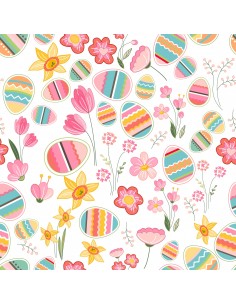 OUTDOOR DEKOSTOFFE OXFORD - Motiv Bunte Ostereier