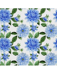 OUTDOOR DEKOSTOFFE OXFORD - Motiv Blaue Dahlie 2