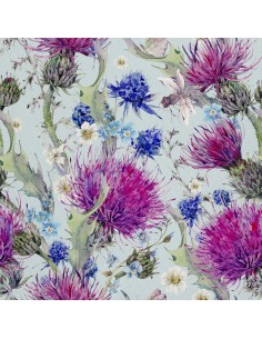 OUTDOOR DEKOSTOFFE OXFORD - Motiv Disteln und Blumen 2