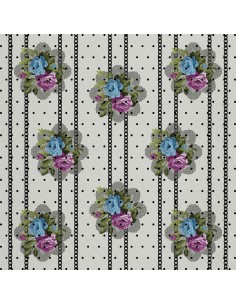 OUTDOOR DEKOSTOFFE OXFORD - Motiv Blumen, Punkte, Ketten