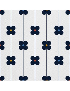 OUTDOOR DEKOSTOFFE OXFORD - Motiv Blumen auf den Linien