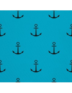 OUTDOOR DEKOSTOFFE OXFORD - Motiv Anker auf blauem