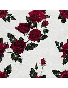 OUTDOOR DEKOSTOFFE OXFORD - Motiv rote Rosen 3