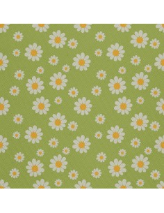 OUTDOOR DEKOSTOFFE OXFORD - Motiv Blumen auf grünem