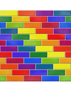 OUTDOOR DEKOSTOFFE OXFORD - Motiv Regenbogen-Ziegel