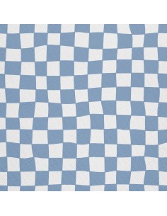 OUTDOOR DEKOSTOFFE OXFORD - Motiv Blaues Schachbrett