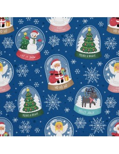OUTDOOR DEKOSTOFFE OXFORD - Motiv Weihnachtsschneekugeln