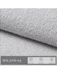 Bouclé Kuschelweich Premium, Milano Grauweiß Polsterstoff Teddystoff Nähstoffe Möbelstoffe Dekostoffe Handwerken UV-beständig