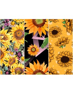 Heko Panels Stoff Panel Wasserdicht Mit 3 Mustern Canvas-Stoff Polyester Stoff Zum Nähen - Blumentmuster