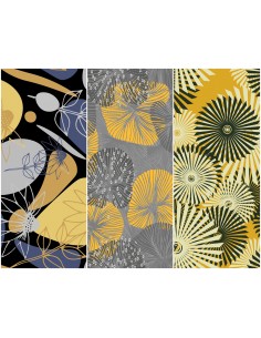 Heko Panels Stoff Panel Wasserdicht Mit 3 Mustern Canvas-Stoff Polyester Stoff Zum Nähen - Abstraktion