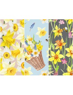 Heko Panels Stoff Panel Wasserdicht Mit 3 Mustern Canvas-Stoff Polyester Stoff Zum Nähen - Blumentmuster