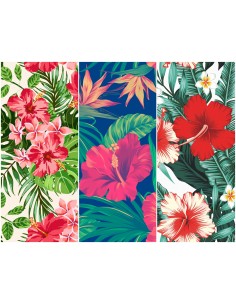 Heko Panels Stoff Panel Wasserdicht Mit 3 Mustern Canvas-Stoff Polyester Stoff Zum Nähen - Blumentmuster