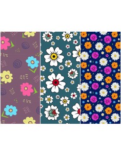 Heko Panels Stoff Panel Wasserdicht Mit 3 Mustern Canvas-Stoff Polyester Stoff Zum Nähen - Blumentmuster