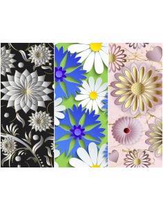 Heko Panels Stoff Panel Wasserdicht Mit 3 Mustern Canvas-Stoff Polyester Stoff Zum Nähen - Blumentmuster