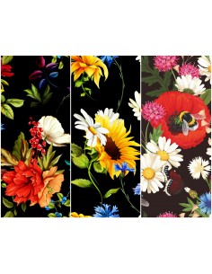 Heko Panels Stoff Panel Wasserdicht Mit 3 Mustern Canvas-Stoff Polyester Stoff Zum Nähen - Blumentmuster