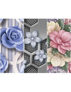 Heko Panels Stoff Panel Wasserdicht Mit 3 Mustern Canvas-Stoff Polyester Stoff Zum Nähen - Blumentmuster