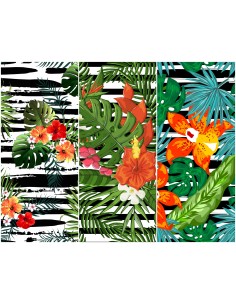 Heko Panels Stoff Panel Wasserdicht Mit 3 Mustern Canvas-Stoff Polyester Stoff Zum Nähen - Blumentmuster