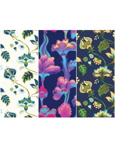 Heko Panels Stoff Panel Wasserdicht Mit 3 Mustern Canvas-Stoff Polyester Stoff Zum Nähen - Blumentmuster