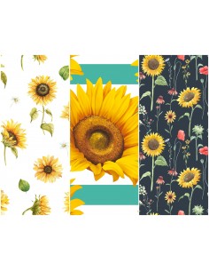 Heko Panels Stoff Panel Wasserdicht Mit 3 Mustern Canvas-Stoff Polyester Stoff Zum Nähen - Blumentmuster