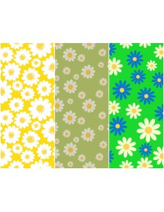 Heko Panels Stoff Panel Wasserdicht Mit 3 Mustern Canvas-Stoff Polyester Stoff Zum Nähen - Blumentmuster