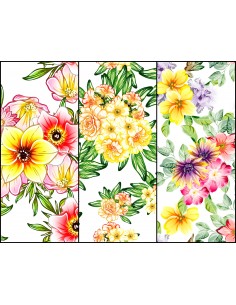 Heko Panels Stoff Panel Wasserdicht Mit 3 Mustern Canvas-Stoff Polyester Stoff Zum Nähen - Blumentmuster