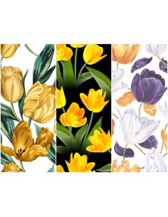 Heko Panels Stoff Panel Wasserdicht Mit 3 Mustern Canvas-Stoff Polyester Stoff Zum Nähen - Blumentmuster