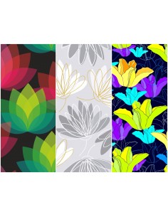 Heko Panels Stoff Panel Wasserdicht Mit 3 Mustern Canvas-Stoff Polyester Stoff Zum Nähen - Blumentmuster