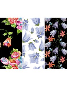Heko Panels Stoff Panel Wasserdicht Mit 3 Mustern Canvas-Stoff Polyester Stoff Zum Nähen - Blumentmuster