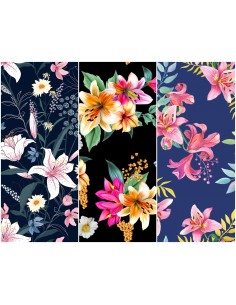 Heko Panels Stoff Panel Wasserdicht Mit 3 Mustern Canvas-Stoff Polyester Stoff Zum Nähen - Blumentmuster