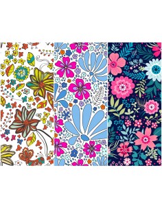 Heko Panels Stoff Panel Wasserdicht Mit 3 Mustern Canvas-Stoff Polyester Stoff Zum Nähen - Blumentmuster