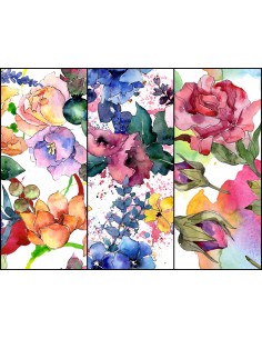 Heko Panels Stoff Panel Wasserdicht Mit 3 Mustern Canvas-Stoff Polyester Stoff Zum Nähen - Blumentmuster