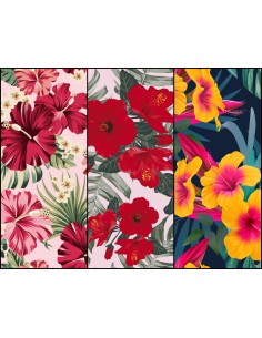 Heko Panels Stoff Panel Wasserdicht Mit 3 Mustern Canvas-Stoff Polyester Stoff Zum Nähen - Blumentmuster