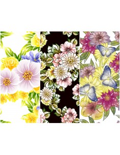 Heko Panels Stoff Panel Wasserdicht Mit 3 Mustern Canvas-Stoff Polyester Stoff Zum Nähen - Blumentmuster