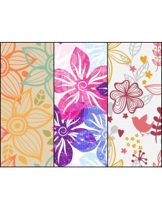 Heko Panels Stoff Panel Wasserdicht Mit 3 Mustern Canvas-Stoff Polyester Stoff Zum Nähen - Blumentmuster