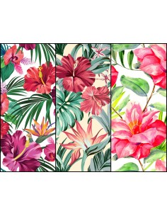 Heko Panels Stoff Panel Wasserdicht Mit 3 Mustern Canvas-Stoff Polyester Stoff Zum Nähen - Blumentmuster