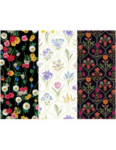 Heko Panels Stoff Panel Wasserdicht Mit 3 Mustern Canvas-Stoff Polyester Stoff Zum Nähen - Blumentmuster